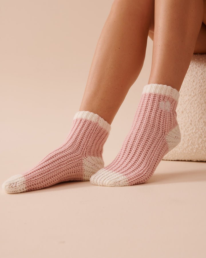 Knitted Socks with Winter Embroidery - Aquifer