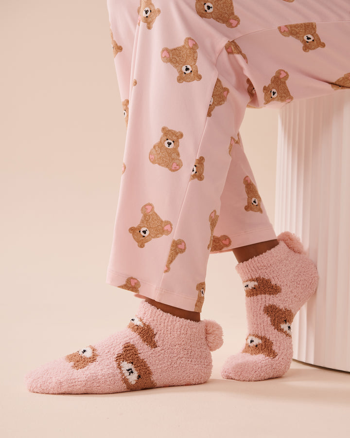 Pompom Soft Plush Socks - Lavender Fog