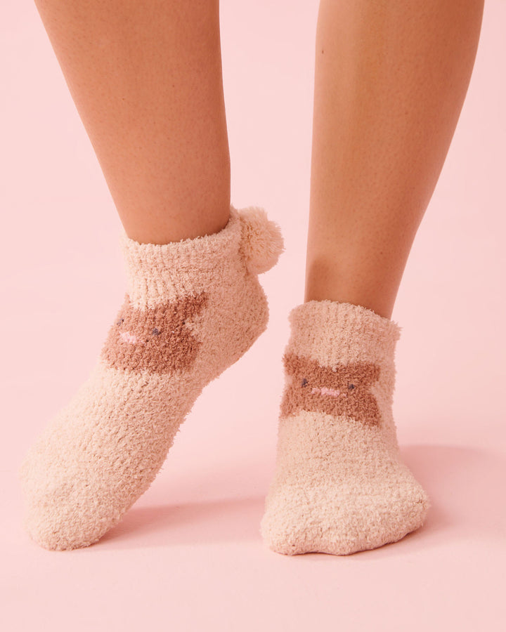 1-pack Fluffy Sock - Beige