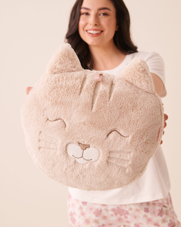 Faux-Fur Cat Hand-Warmer Cushion