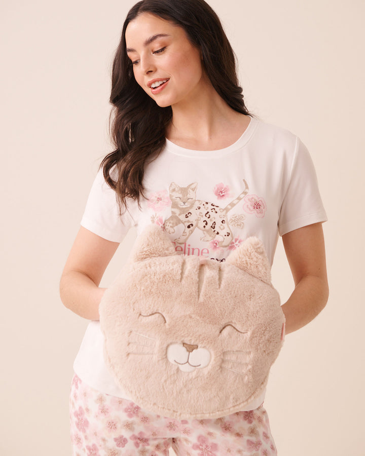 Faux-Fur Cat Hand-Warmer Cushion