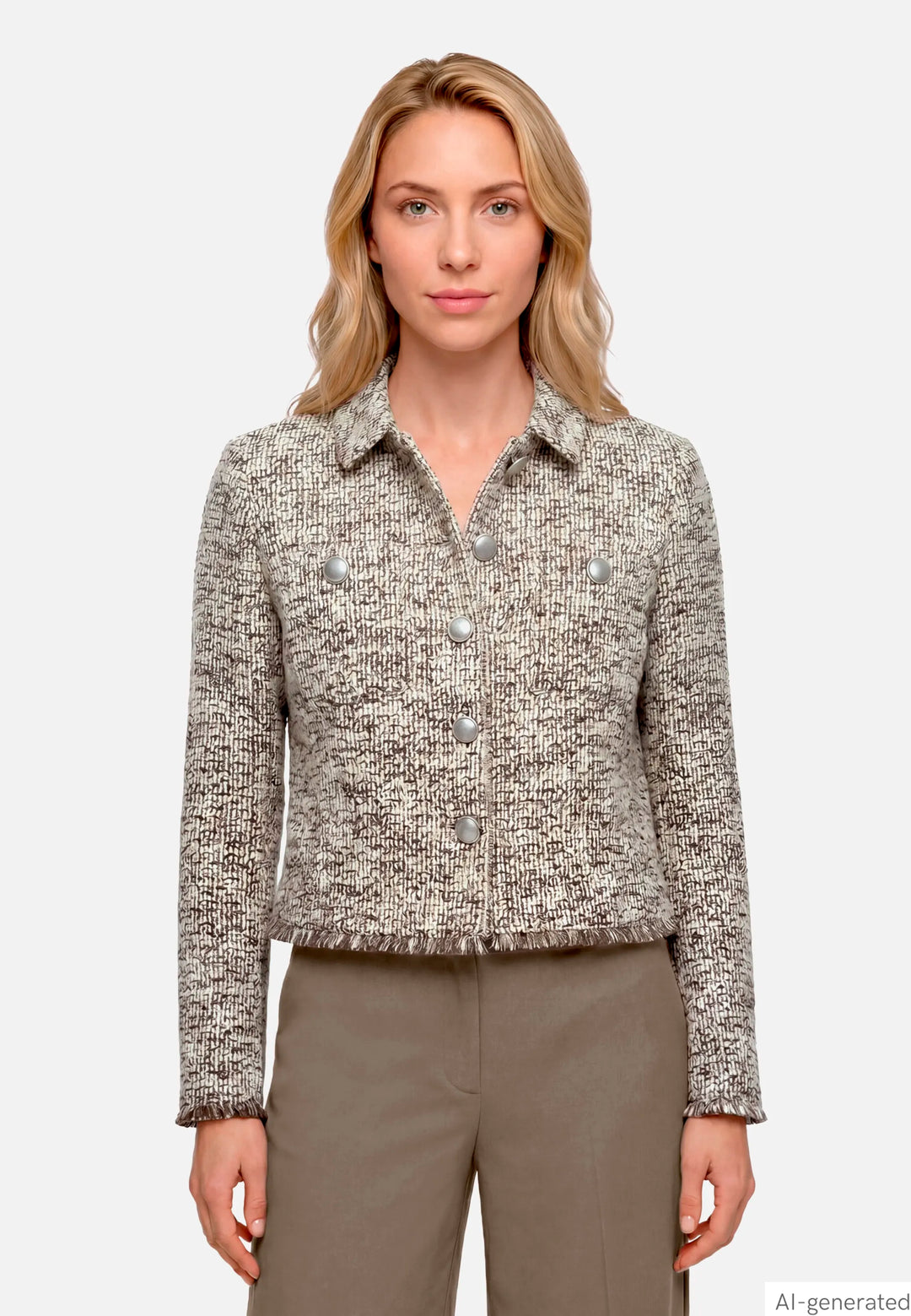 Bouclé Jacket with Buttons