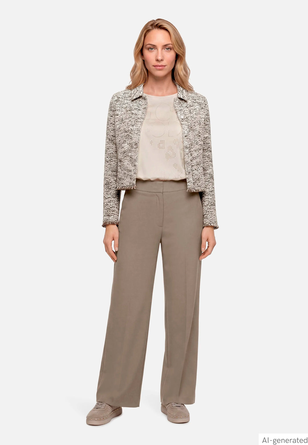 Bouclé Jacket with Buttons