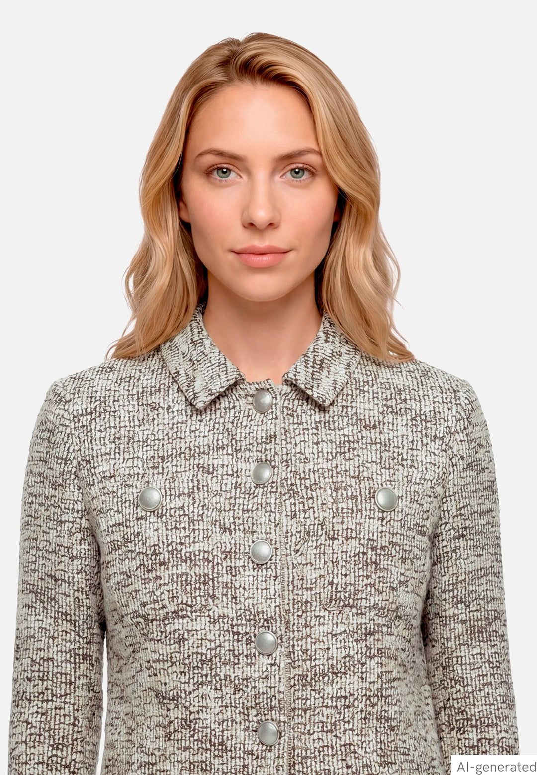 Bouclé Jacket with Buttons