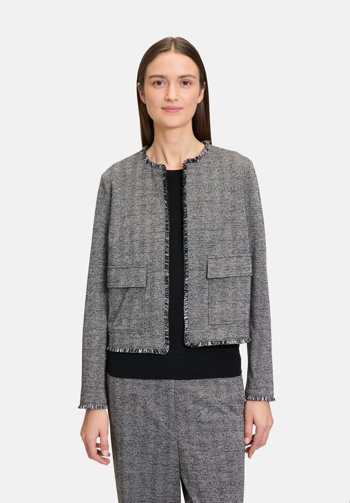 Jersey Jacket with Fringes