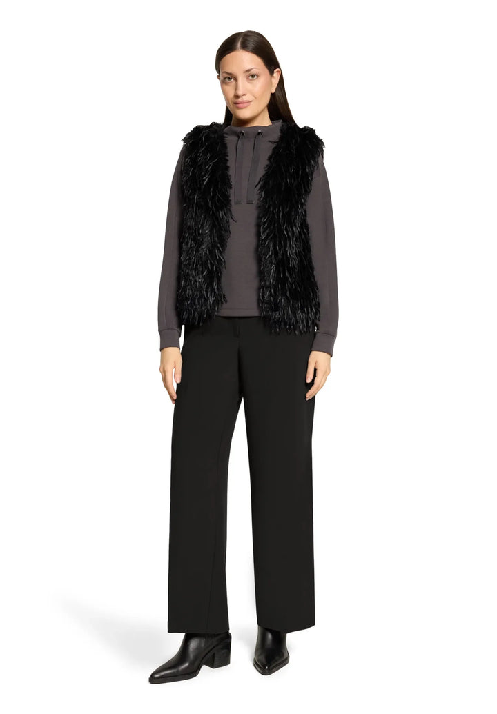 Faux Fur Vest with Fringe