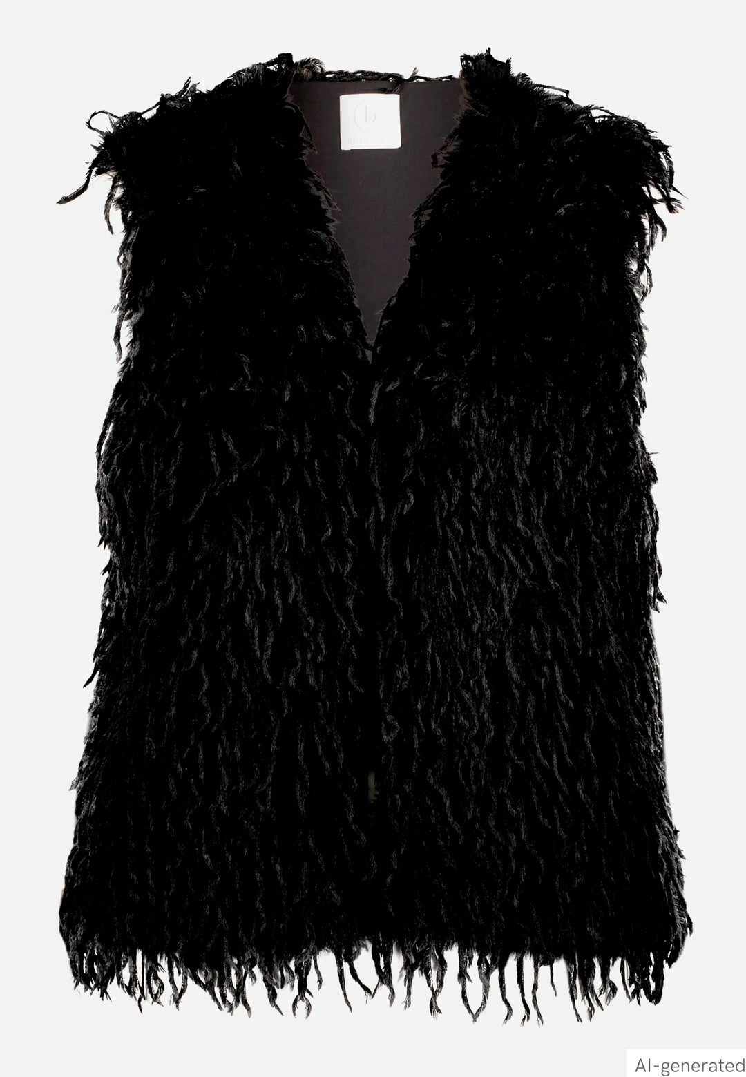 Faux Fur Vest with Fringe