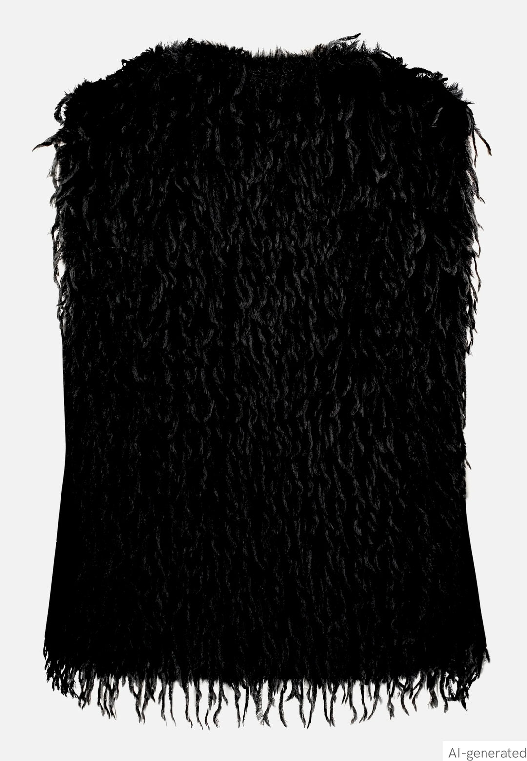 Faux Fur Vest with Fringe