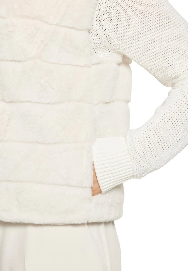Faux Fur Vest with Stand-Up Collar
