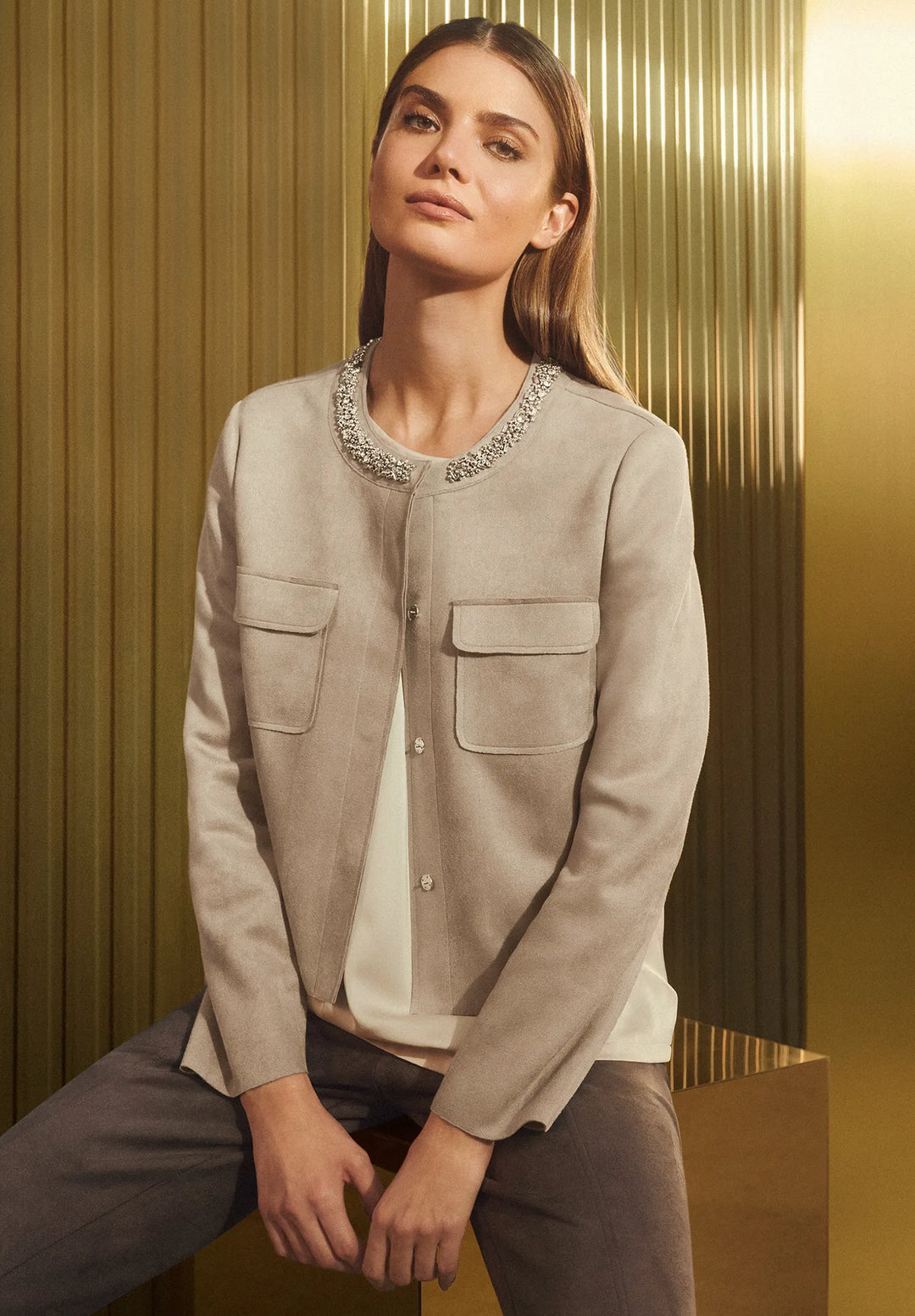 Blazer Jacket with Patch Pockets
