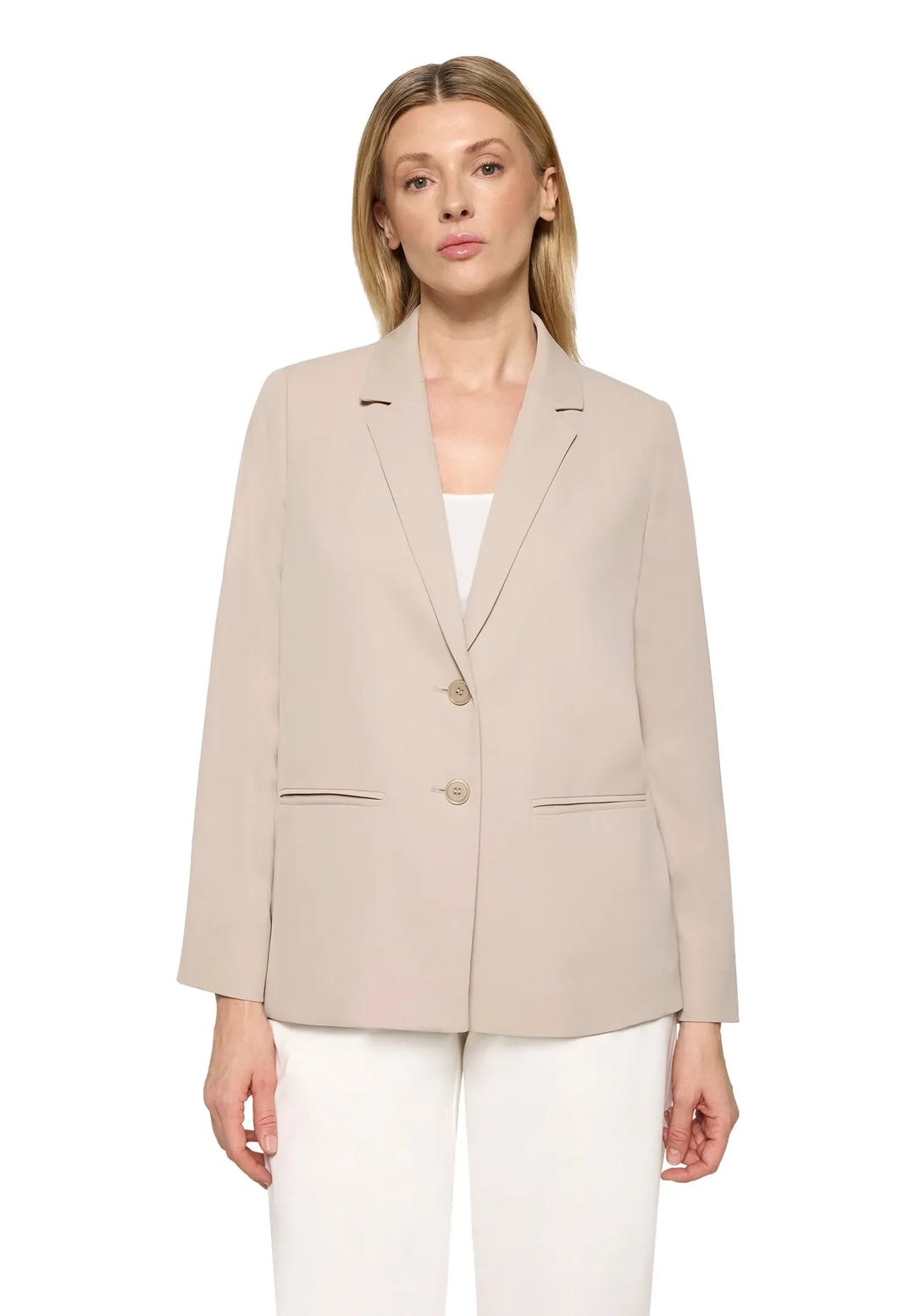 Long Blazer with Lapel Collar