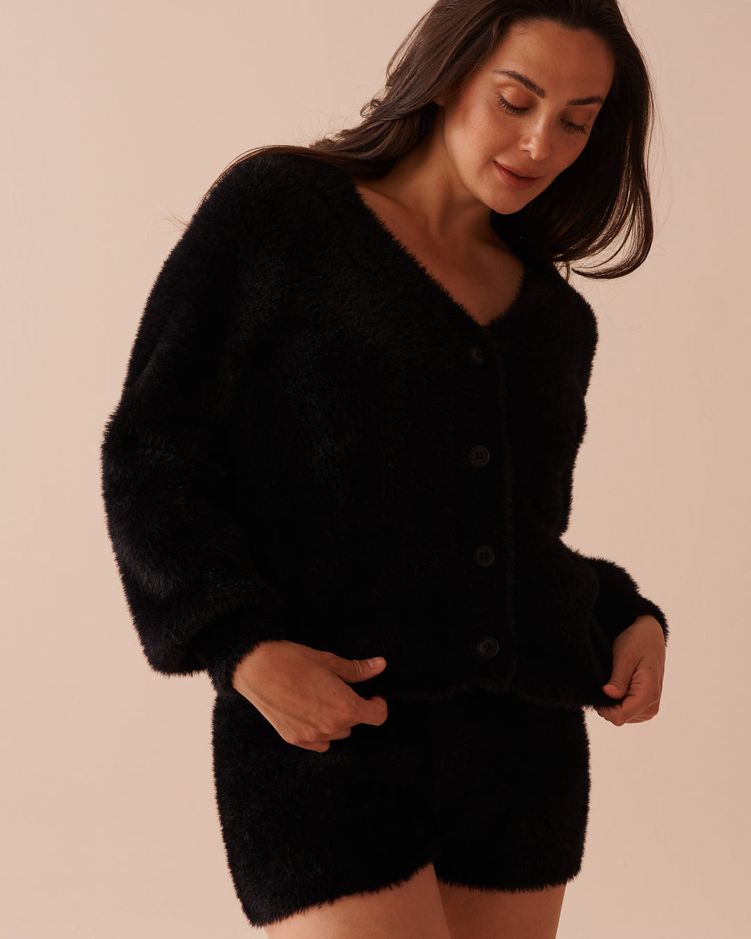 Fluffy Cardigan - Black Beauty