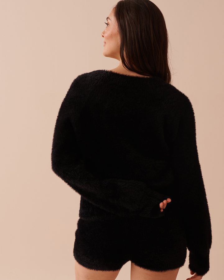 Fluffy Cardigan - Black Beauty