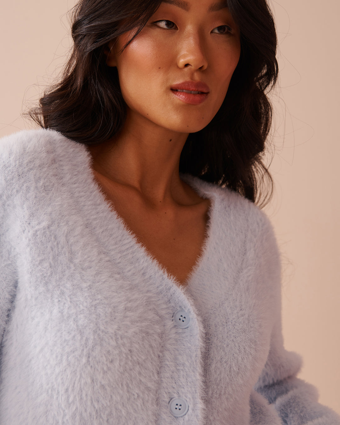 Fluffy Cardigan - Heather