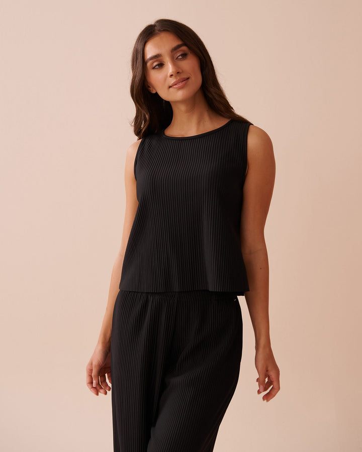 Pleated Effect Cami - Black Beauty