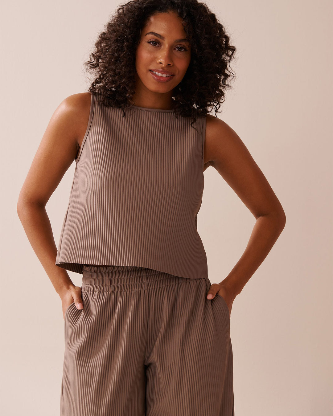 Pleated Effect Cami - Cinder