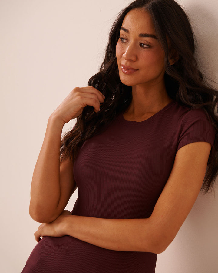 Ribbed Modal Short Sleeve T-shirt