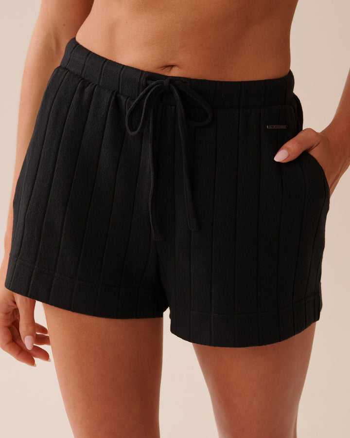 Ribbed Shorts - Black Beauty