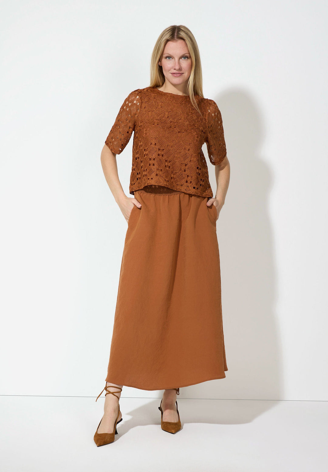Clay Brown Maxi Skirt