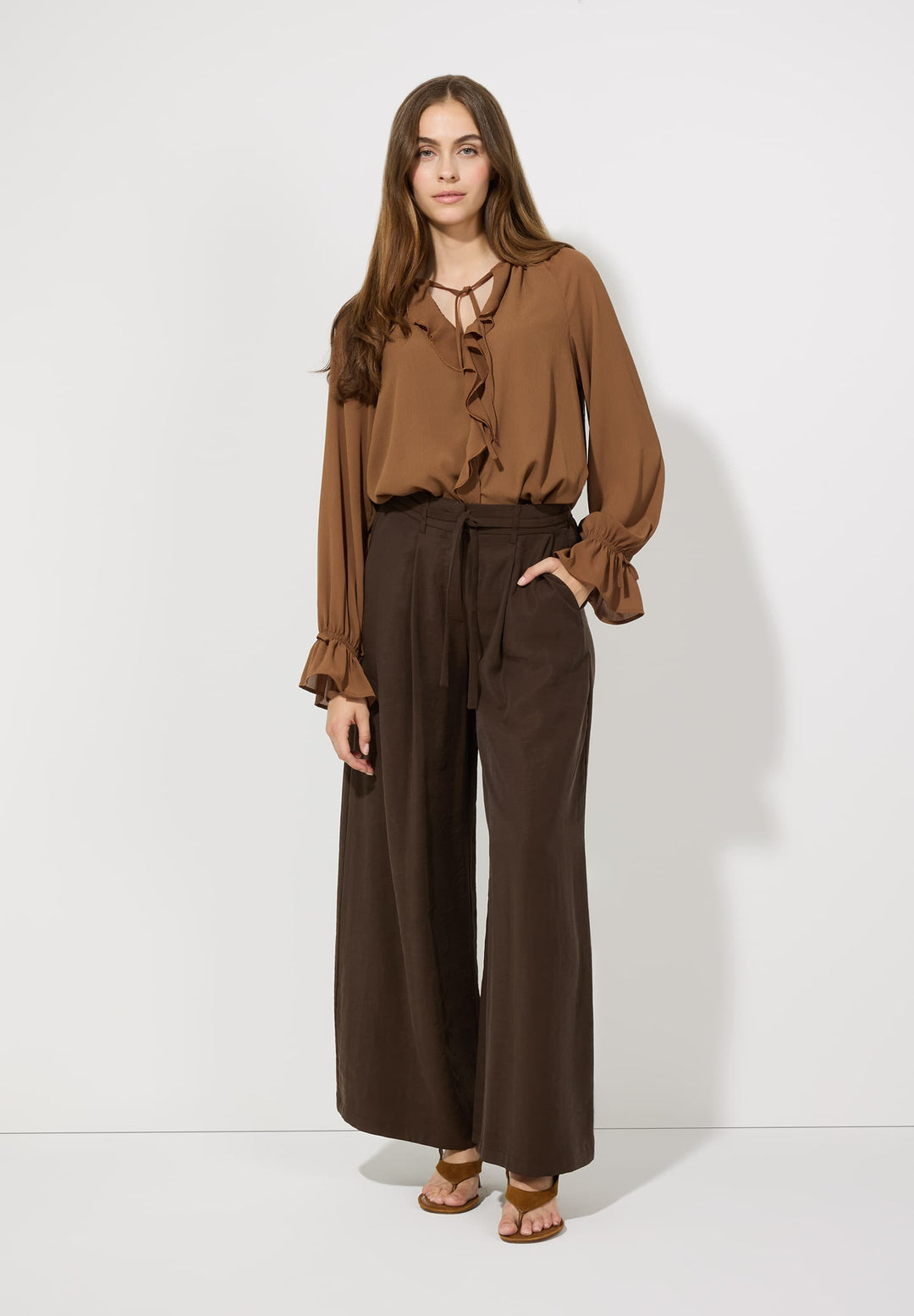 Palazzo Pants with Tie Belt