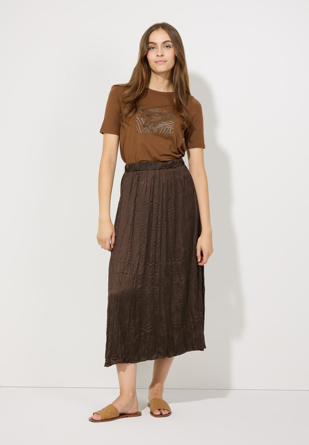 Crushed Satin Skirt