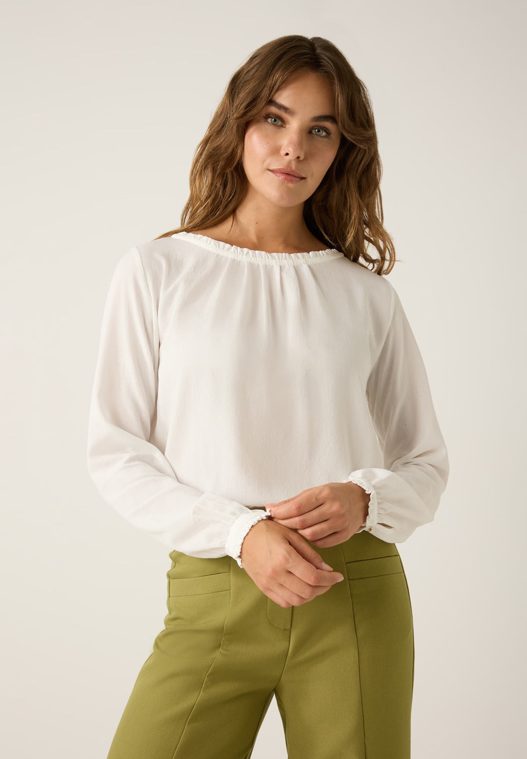 Blouse with Jersey Back