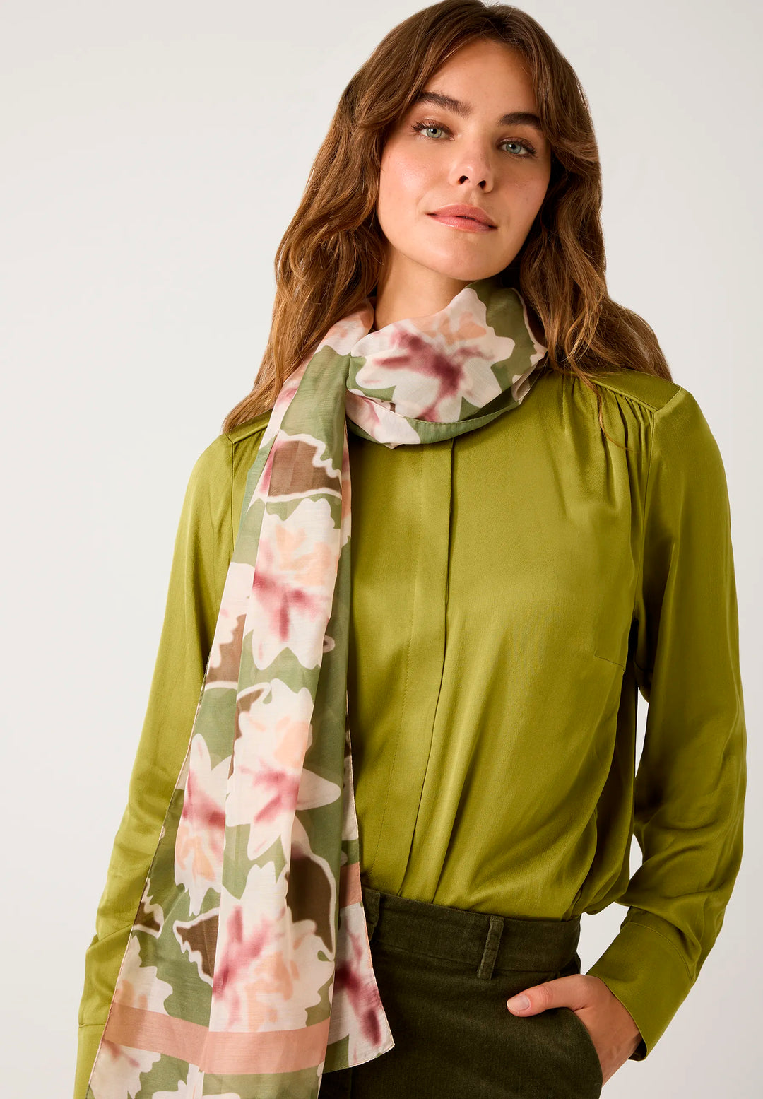 Scarf with Flower Print
