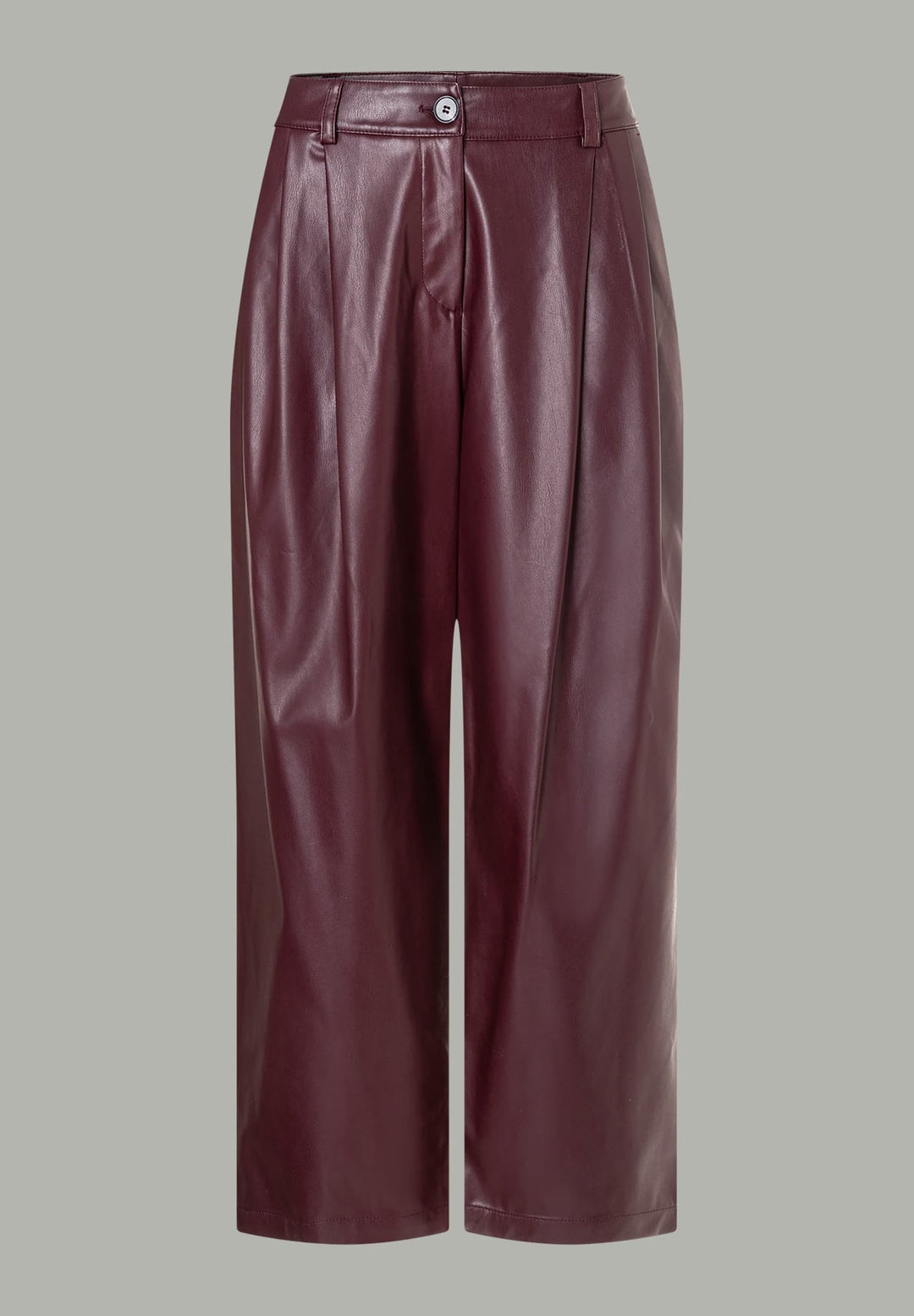 Cropped Faux Leather Pants