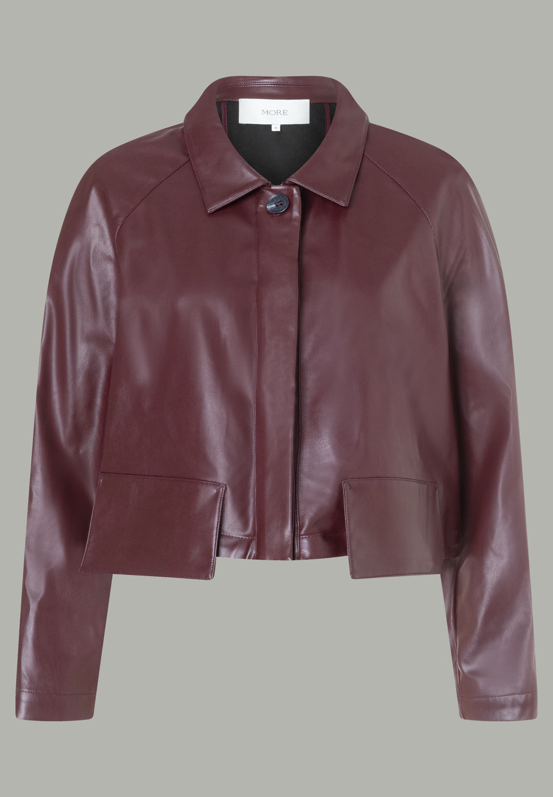 Leatherette Short Raglan Jacket