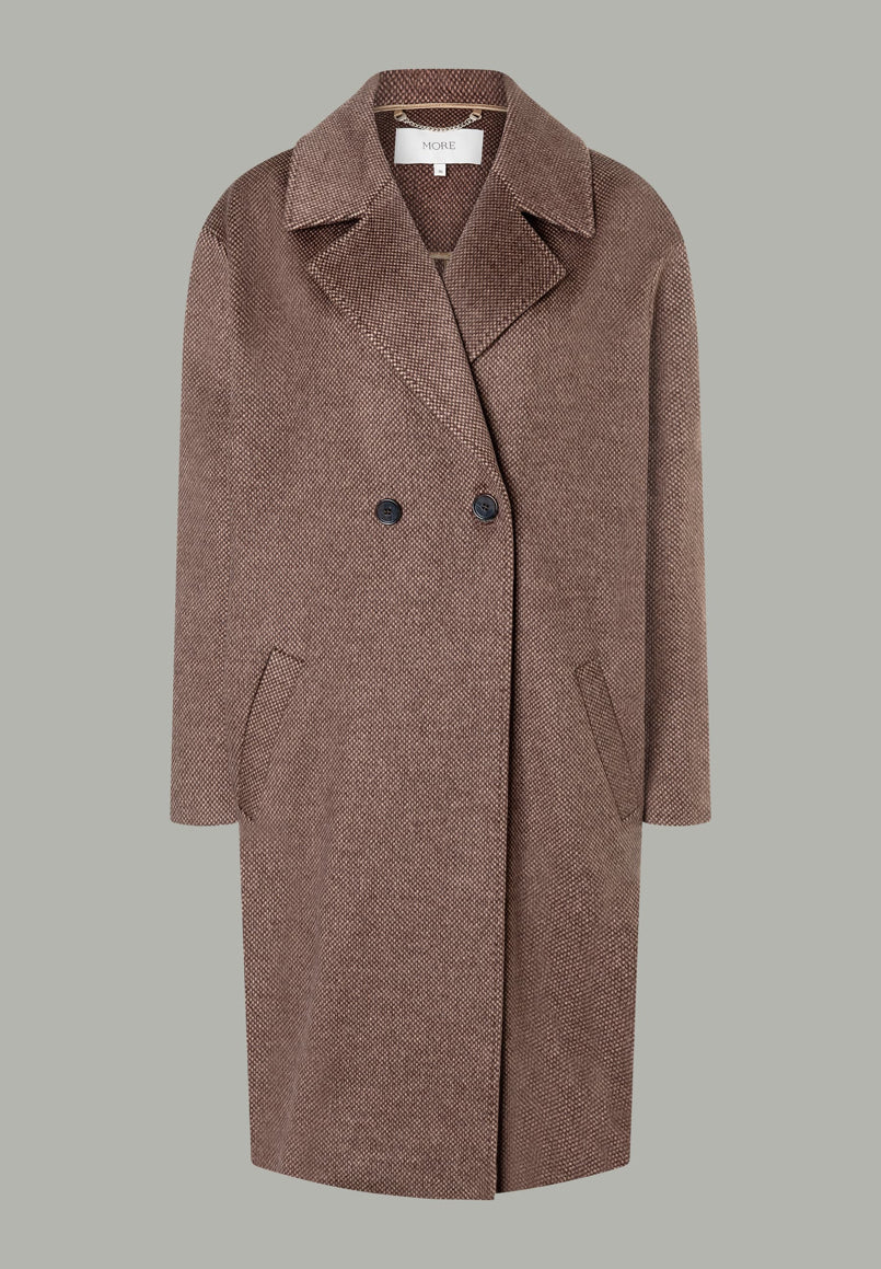 Micro Check Fluffy Coat