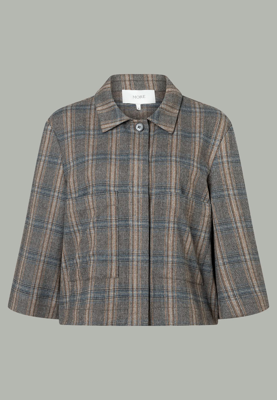 Short Blazer with a Checked Pattern