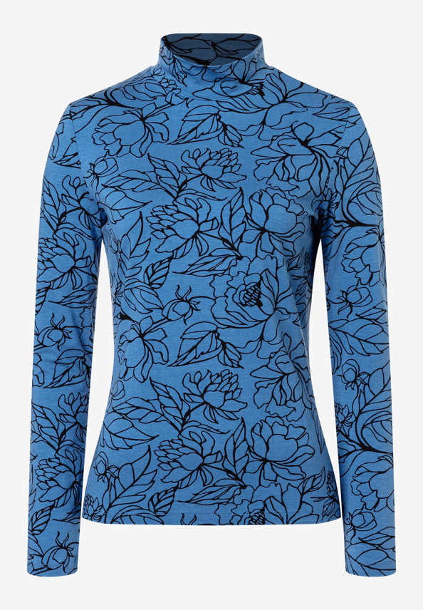 Turtleneck Shirt Flower Print