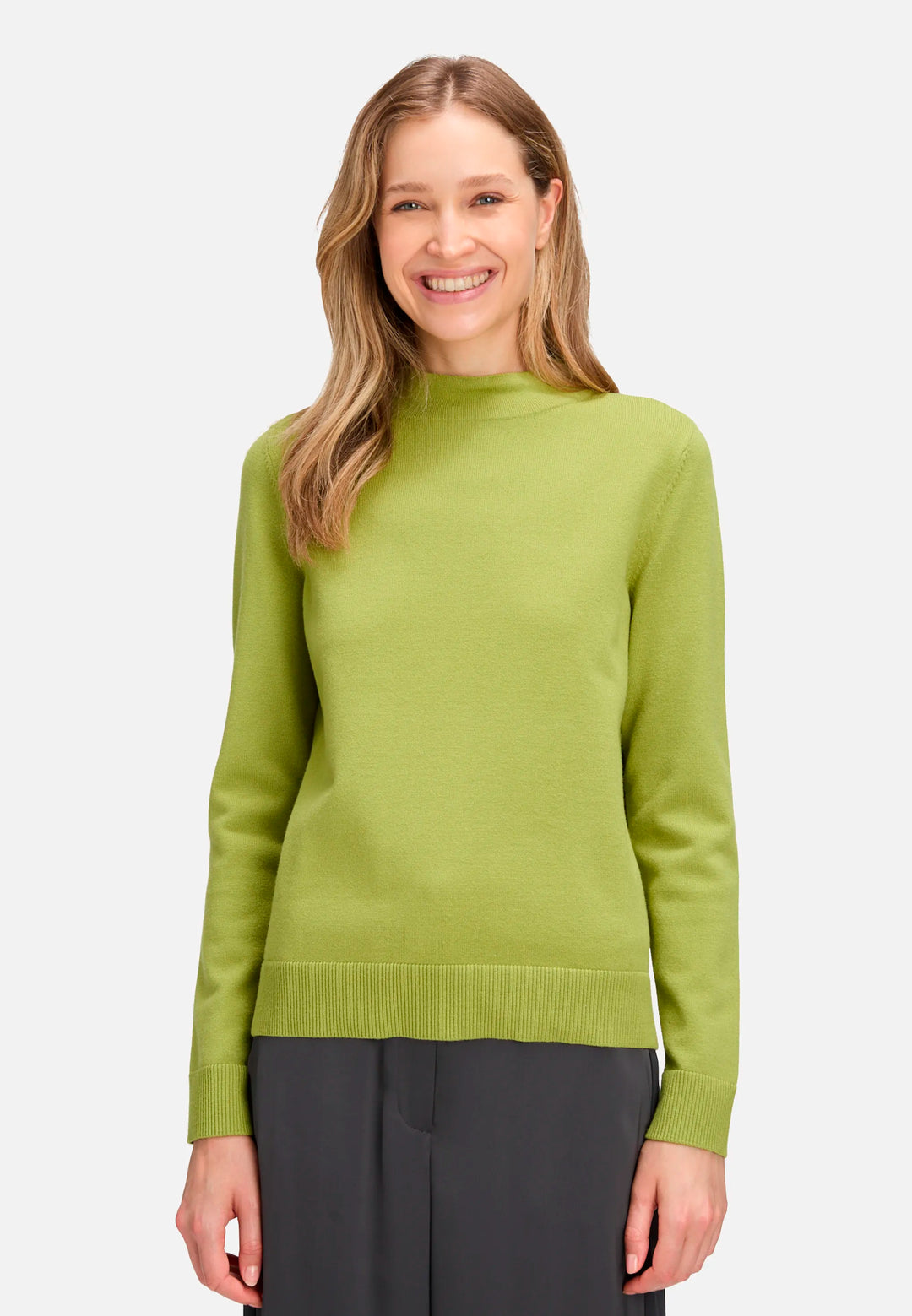 Basic Knit Sweater with Stand-Up Collar