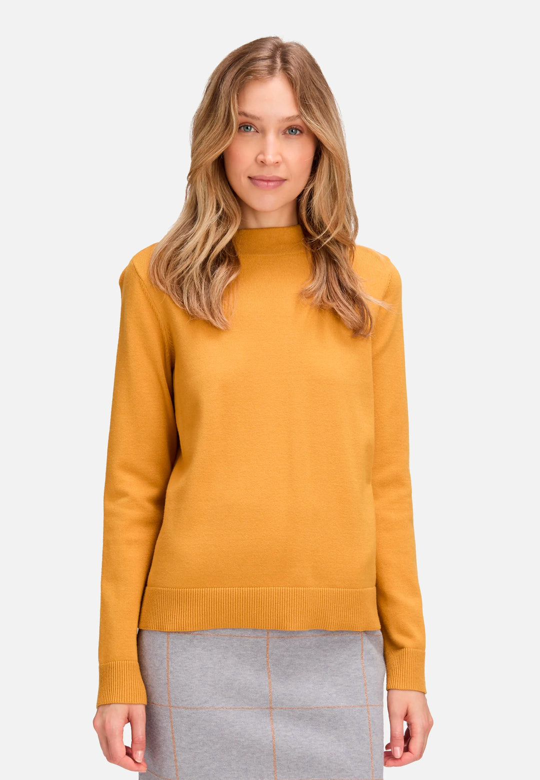 Basic Knit Sweater with Stand-Up Collar