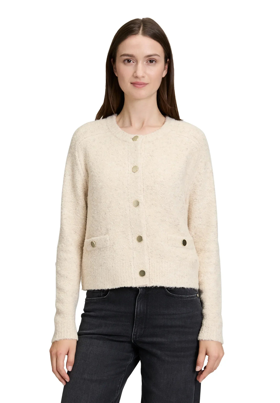 Knitted Cardigan with Lurex Thread