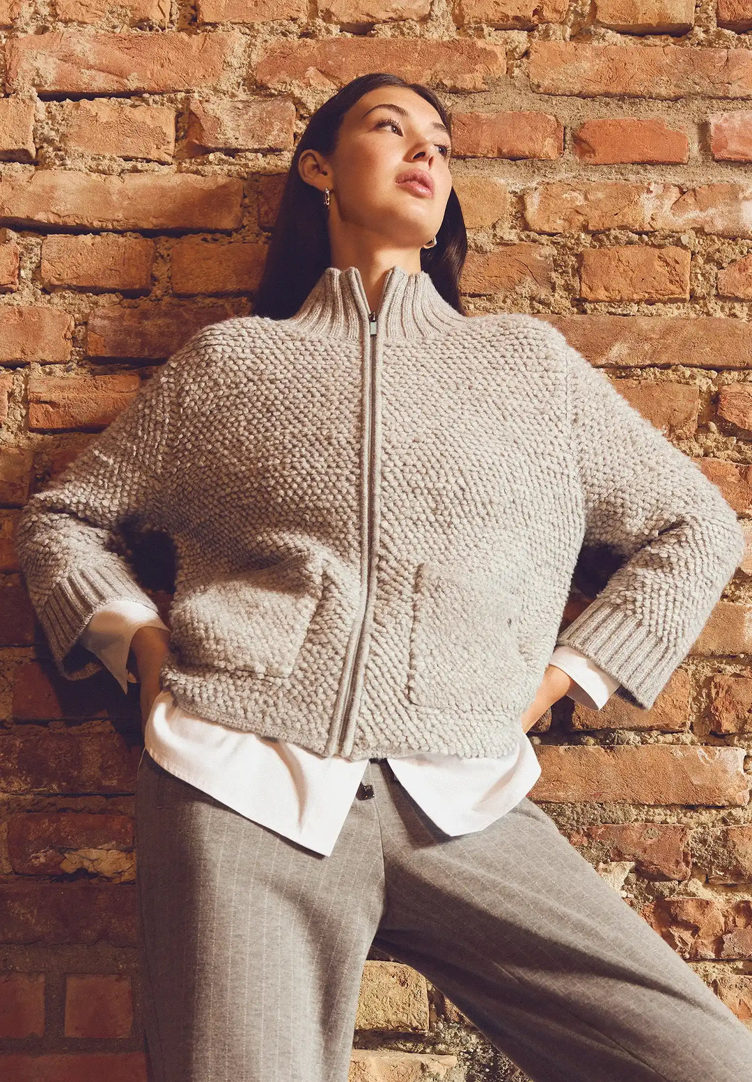 Knitted Cardigan with Zip
