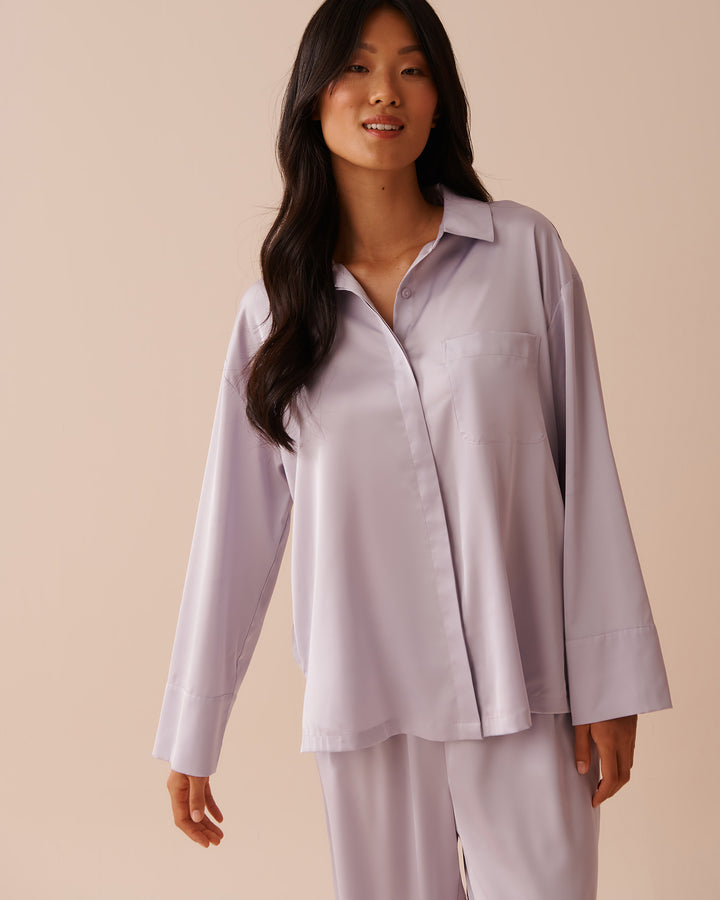 Victorian Floral Satin Button-down Shirt - Botanique Flower