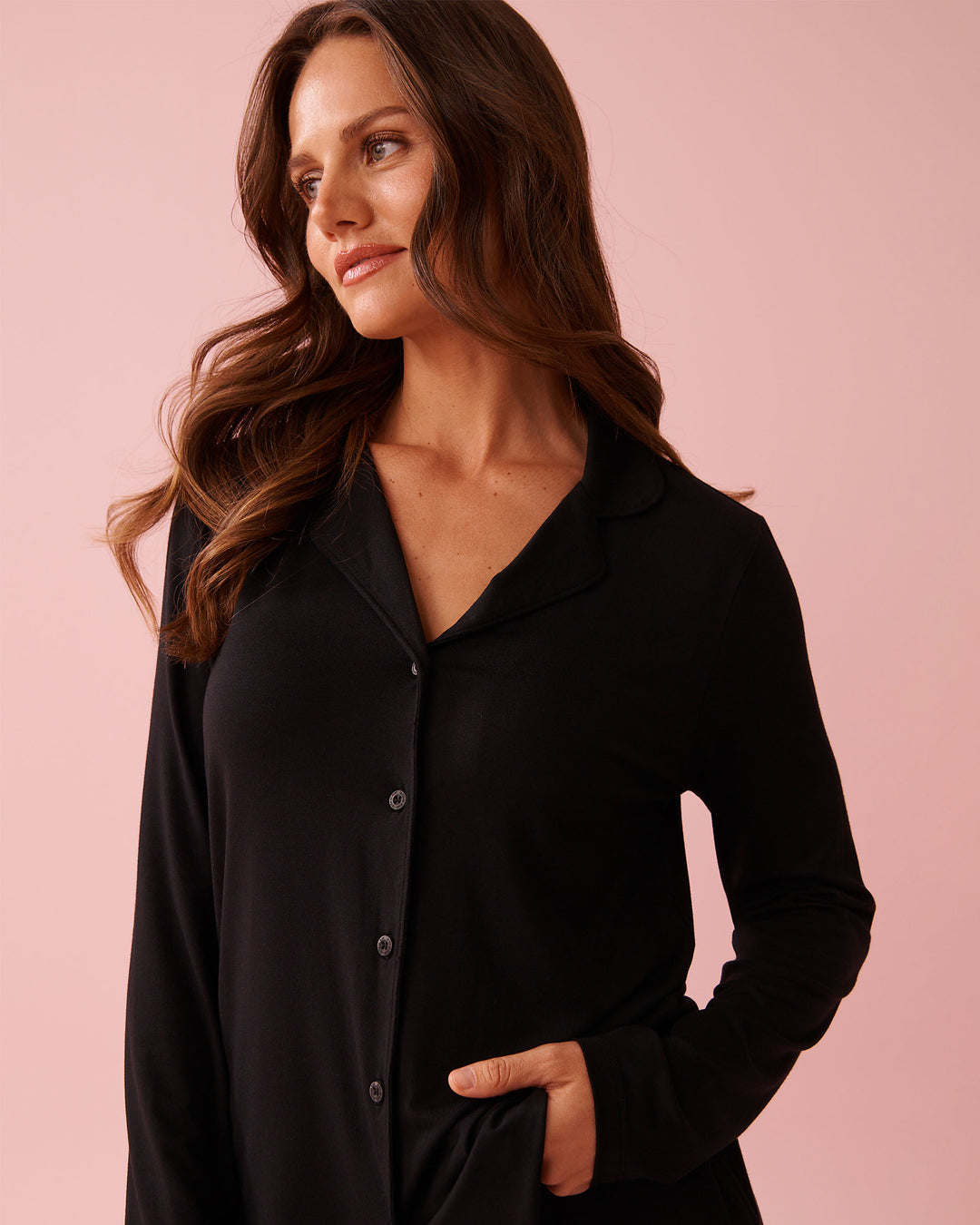Top L/slv Modal - Black