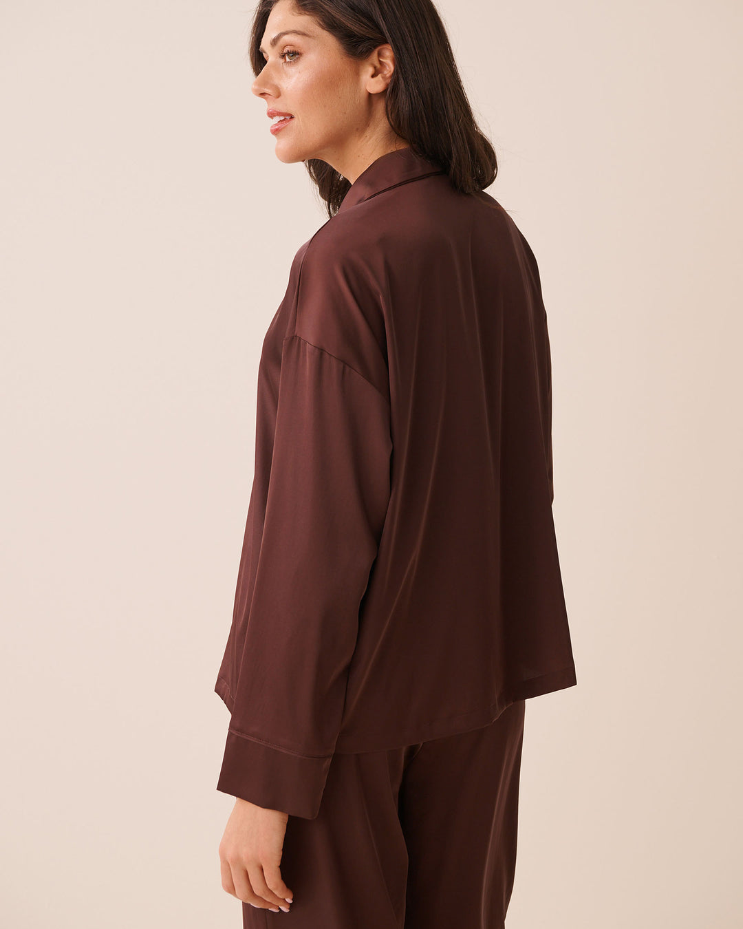 Satin Long Sleeve Button-down Shirt
