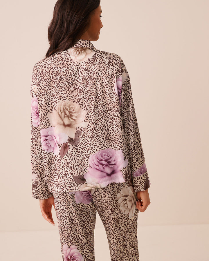 Satin Long Sleeve Button-down Shirt