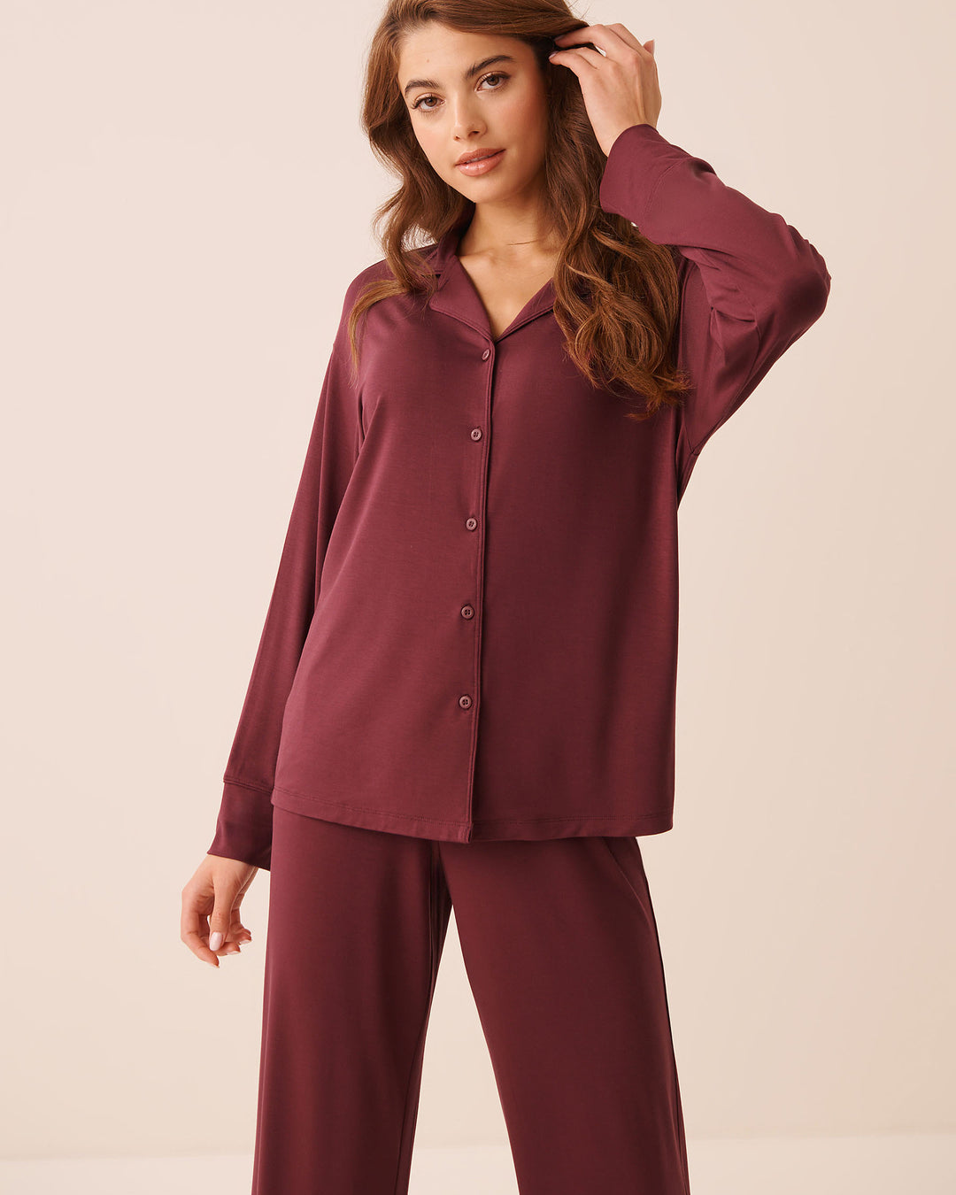 Modal Long Sleeve Button-down Shirt