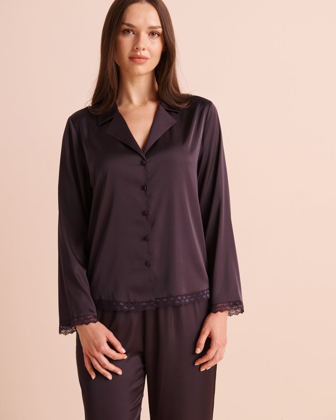 Floral Print Satin Long Sleeve Button-down Shirt