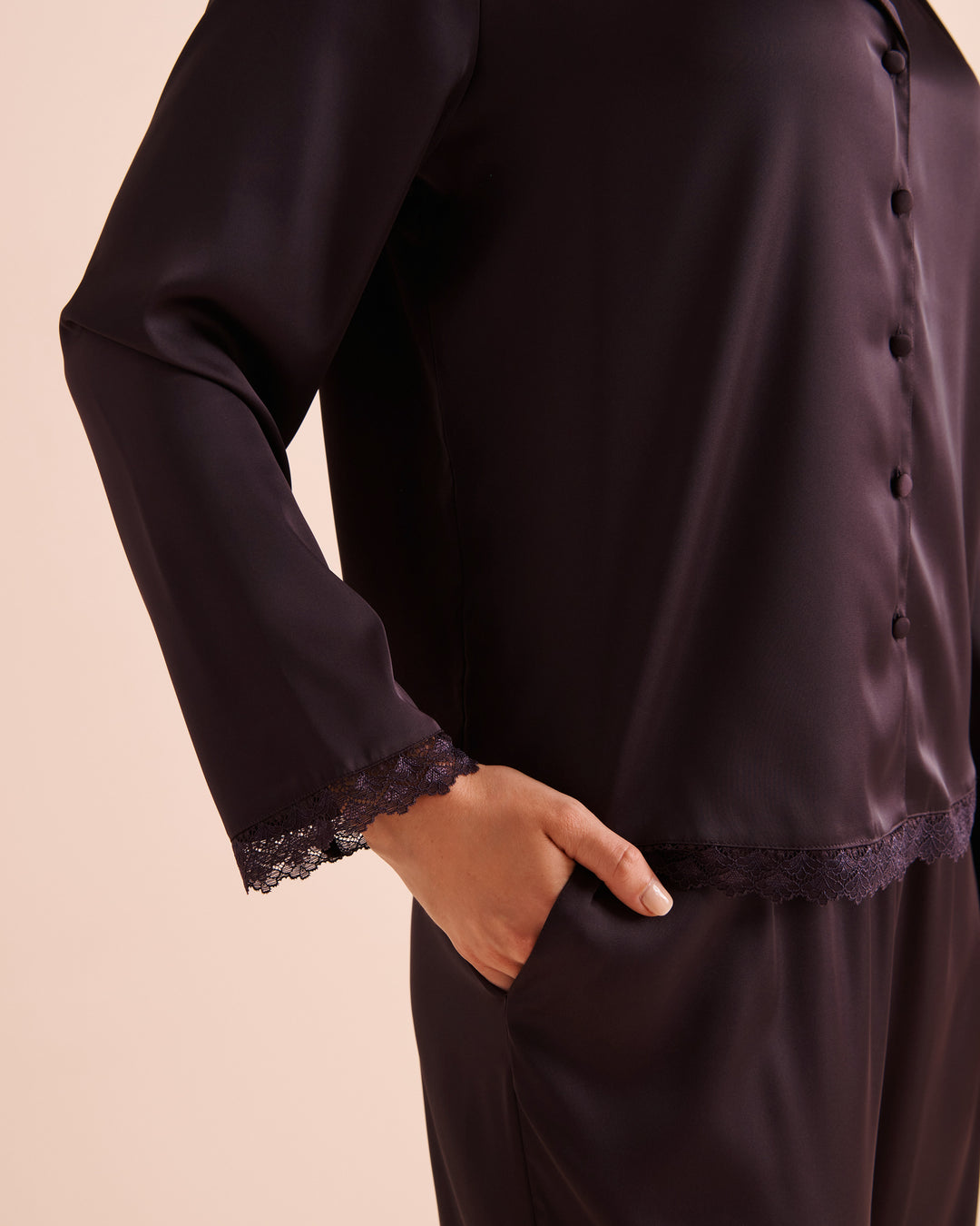 Floral Print Satin Long Sleeve Button-down Shirt