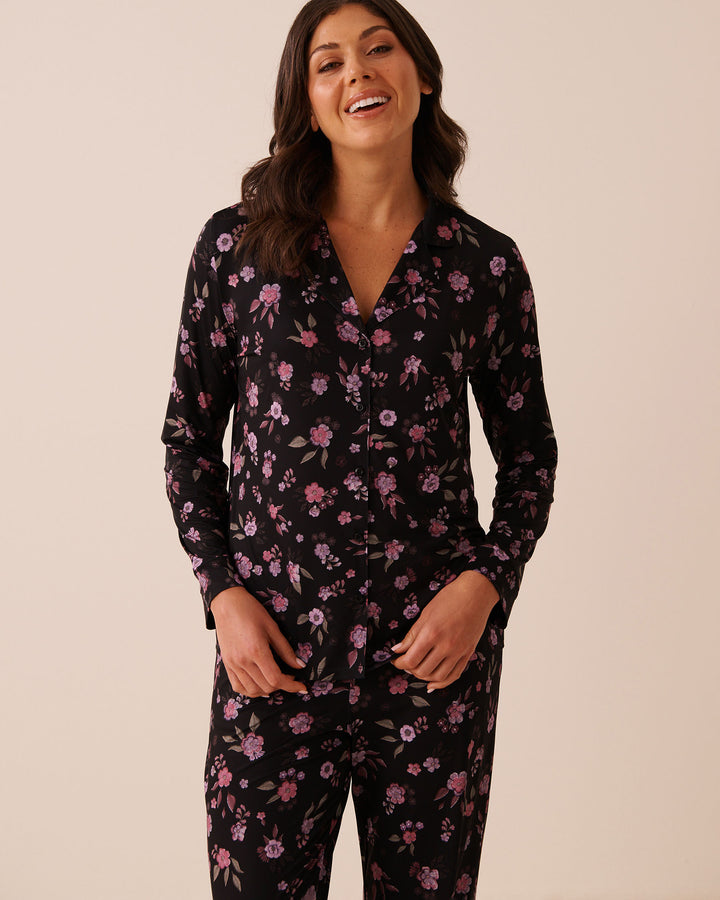 Floral Print Long Sleeve Button-down Shirt
