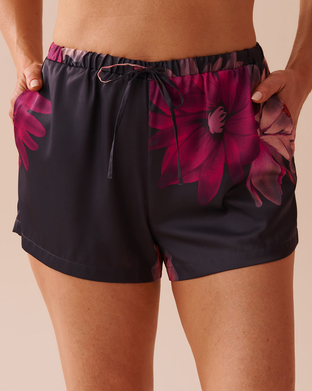 Satin Shorts - Cerise
