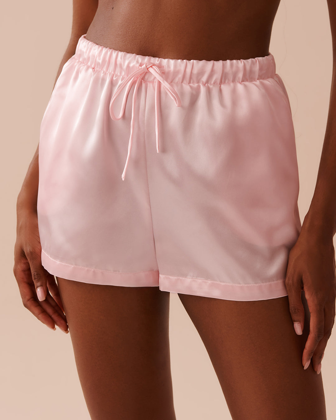 Shiny Satin Shorts - Chalk Pink