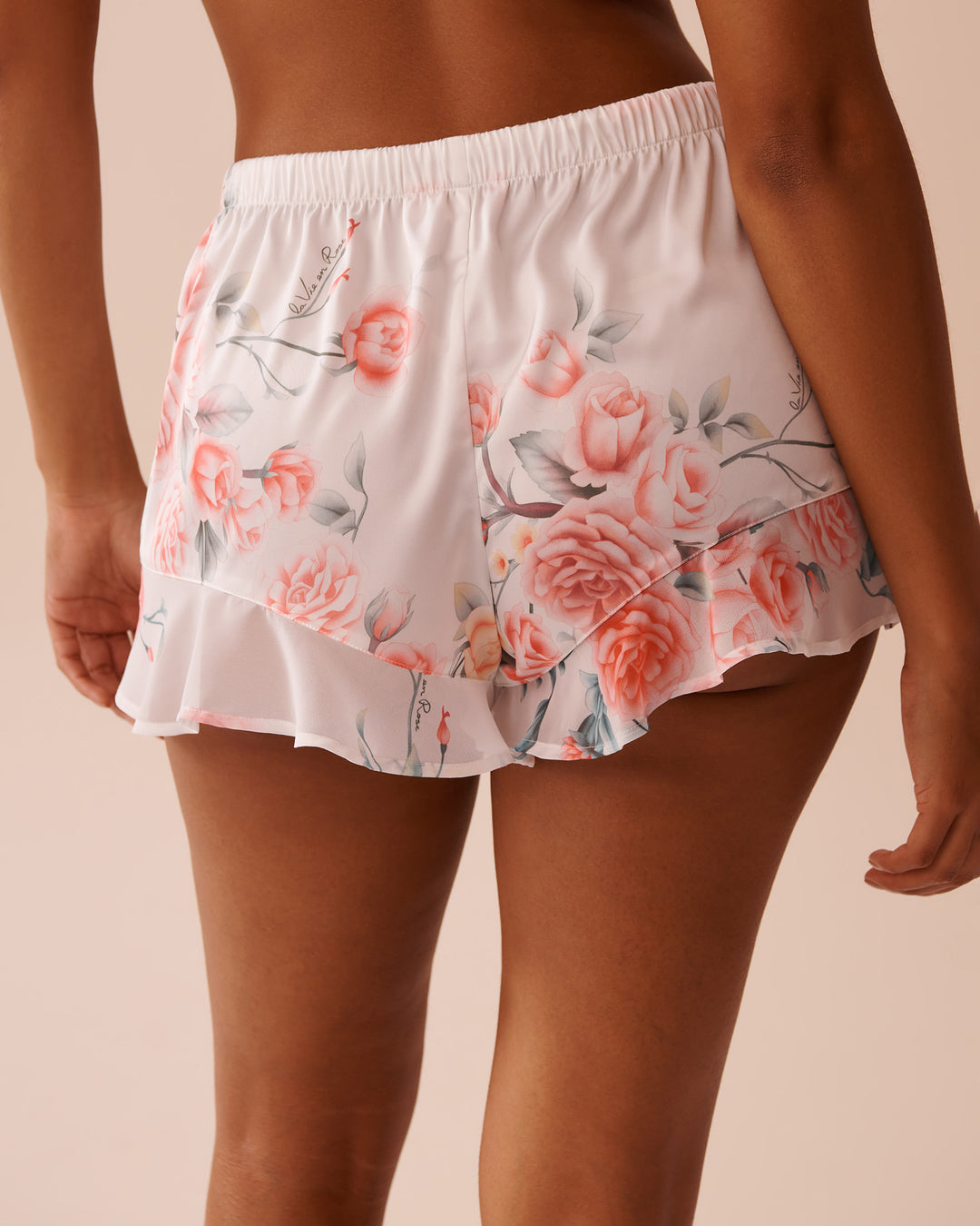 Romantic Bouquet Satin and Chiffon Shorts - Bridal Bouquet