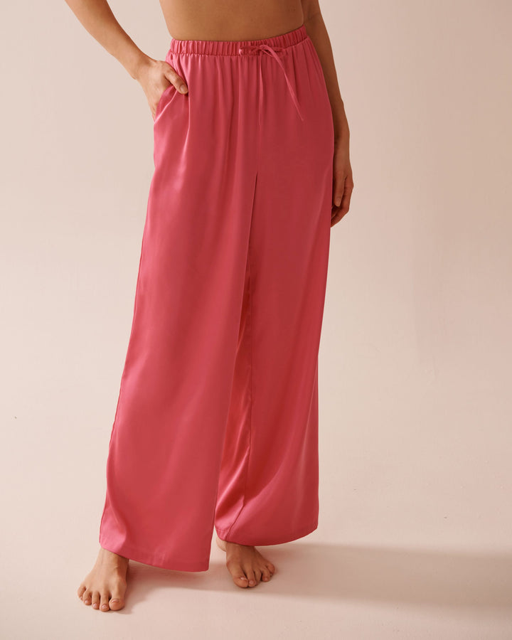 Wide Leg Satin Pants - Clearwater