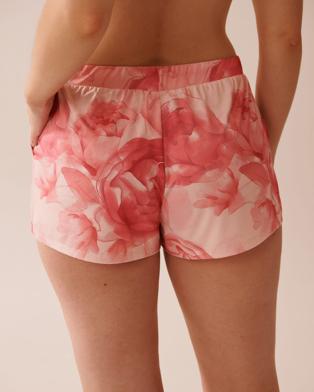 Recycled Fibers Floral Pajama Shorts - Multi Pink Roses