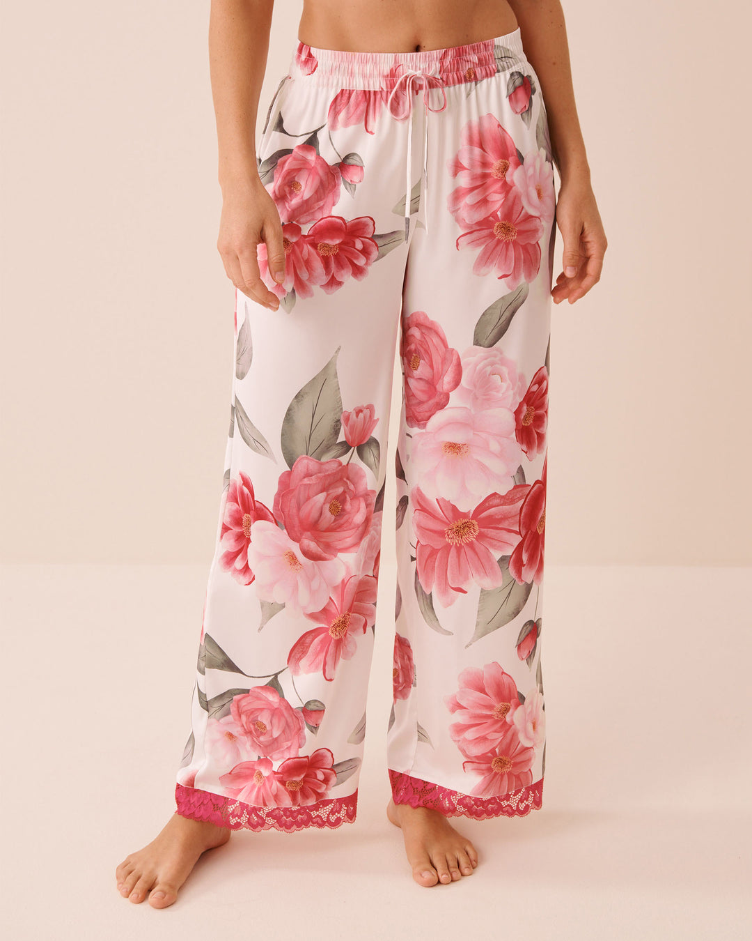 Pant Satin Lace - White